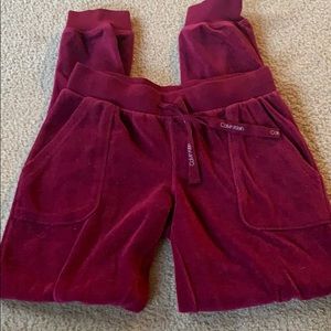 Calvin Klein velour joggers